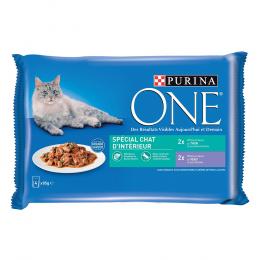 Sparpaket PURINA ONE 12 x 85 g - Indoor Thunfisch und Kalbfleisch
