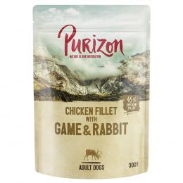 Sparpaket Purizon 24 x 200g/300 g zum Sonderpreis - Hühnerfilet mit Wild & Kaninchen, Kürbis und Preiselbeere 300g
