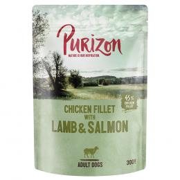Sparpaket Purizon Adult 24 x 300 g - Hühnerfilet mit Lamm & Lachs, Kartoffel & Birne