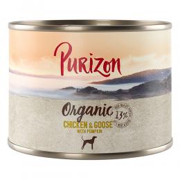 Sparpaket Purizon Organic 12 x 200 g - Huhn und Gans mit Kürbis