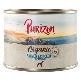 Sparpaket Purizon Organic 24 x 200 g - Lachs und Huhn mit Spinat