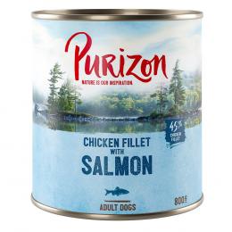 Sparpaket Purizon Original 12 x 800 g - Hühnerfilet mit Lachs mit Spinat & Kokos