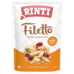 Sparpaket RINTI Filetto Pouch in Jelly 48 x 100 g - Huhn mit Herz