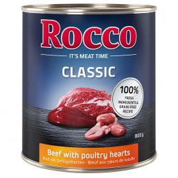 Angebot für Sparpaket Rocco Classic 12 x 800 g - Rind mit Geflügelherzen - Kategorie Hund / Hundefutter nass / Rocco / Rocco Classic.  Lieferzeit: 1-2 Tage -  jetzt kaufen.