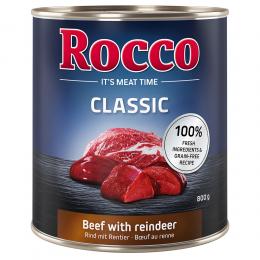 Angebot für Sparpaket Rocco Classic 24 x 800g - Rind mit Rentier - Kategorie Hund / Hundefutter nass / Rocco / Rocco Classic.  Lieferzeit: 1-2 Tage -  jetzt kaufen.