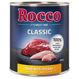 Sparpaket Rocco Classic Nassfutter 24 x 800g - Rind mit Huhn