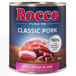 Angebot für Sparpaket Rocco Classic Pork 12 x 800 g Huhn & Kalb - Kategorie Hund / Hundefutter nass / Rocco / Rocco Classic Pork.  Lieferzeit: 1-2 Tage -  jetzt kaufen.