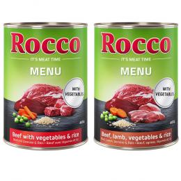 Sparpaket Rocco Menü 24 x 400 g - Mix: Rind & Rind mit Lamm