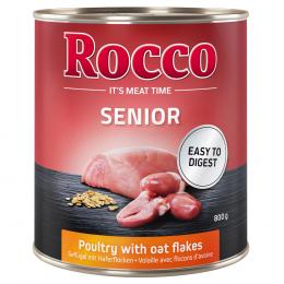 Sparpaket Rocco Senior 24 x 800 g - Geflügel mit Haferflocken