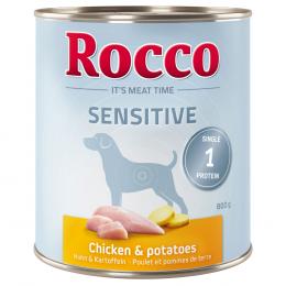 Sparpaket Rocco Sensitive 12 x 800 g - Mix: Huhn & Kartoffeln + Truthahn & Kartoffeln