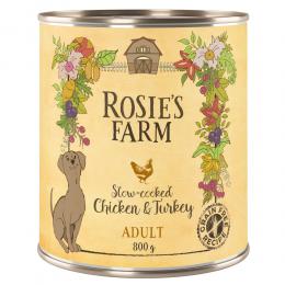 Sparpaket Rosie's Farm Adult 24 x 400 g  - Mix 1 (Huhn & Truthahn, Rind, Lamm)