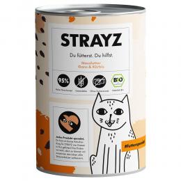 Sparpaket STRAYZ BIO Katze 24 x 400 g - Bio-Gans & Bio-Kürbis