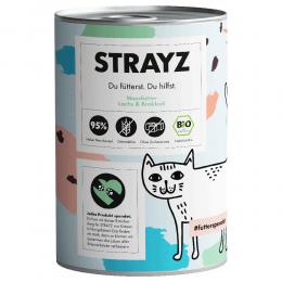 Sparpaket STRAYZ BIO Katze 24 x 400 g - Bio-Lachs & Bio-Brokkoli