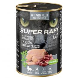 Sparpaket Super Rafi Sterilised Cat 24 x 400 g - Perlhuhn & Entenherzen