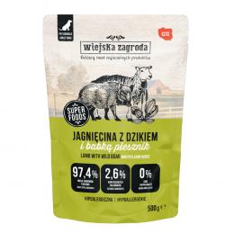 Sparpaket Wiejska Zagroda Dog Pouches 2 x 500 g - Lamm mit Wildschwein