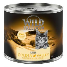 Sparpaket Wild Freedom Kitten 12 x 200 g - Golden Valley - Kaninchen & Huhn