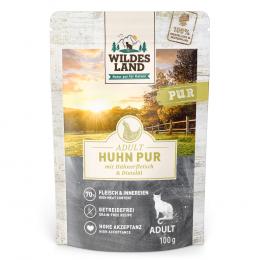 Sparpaket Wildes Land Cat 24 x 100 g - Huhn PUR mit Distelöl