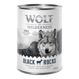 Sparpaket Wolf of Wilderness Adult 24 x 400 g / 800 g - Monoprotein Rezeptur 24 x 400 g: Black Rocks - Ziege