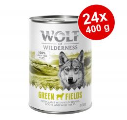 Sparpaket Wolf of Wilderness Adult 24 x 400 g - Single Protein - Strong Lands - Schwein
