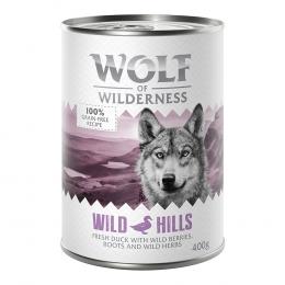 Sparpaket Wolf of Wilderness Adult - Single Meat 24 x 400 g / 800 g 24 x 400 g: Wild Hills - Ente
