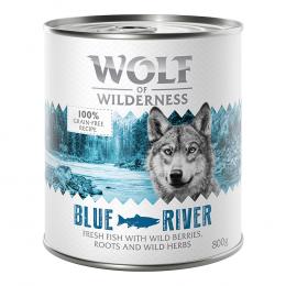 Sparpaket Wolf of Wilderness Adult - Single Meat 24 x 400 g / 800 g 24 x 800 g: Blue River - Fisch