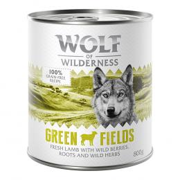 Sparpaket Wolf of Wilderness Adult - Single Meat 24 x 400 g / 800 g 24 x 800 g: Green Fields - Lamm