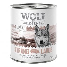 Sparpaket Wolf of Wilderness Adult - Single Meat 24 x 400 g / 800 g 24 x 800 g: Strong Lands - Schwein