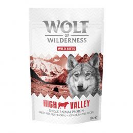 Sparpaket Wolf of Wilderness Snack - Wild Bites 3 x 180 g - High Valley - Rind (Monoprotein)