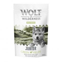 Sparpaket Wolf of Wilderness Snack - Wild Bites 3 x 180 g - JUNIOR Green Fields - Lamm (kleine Würfel)