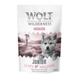 Sparpaket Wolf of Wilderness Snack - Wild Bites 3 x 180 g - JUNIOR Leafy Willows - Kalb (kleine Würfel)