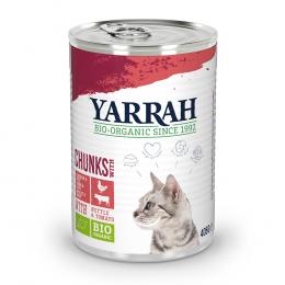 Sparpaket Yarrah Bio Chunks 24 x 405 g - Mix Bio-Huhn/Bio-Truthahn + Bio-Huhn/Bio-Rind