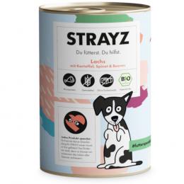 STRAYZ BIO 6 x 400 g - Bio-Lachs mit Bio-Kartoffel, Bio-Spinat & Bio-Beeren