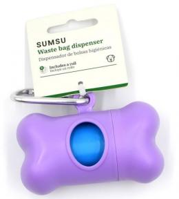 Sumsu Hygienebeutel-Spender Violett Mit 1 Rolle Hygienebeutel