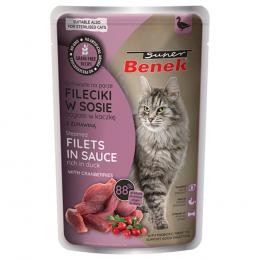 Super Benek Getreidefrei Gedämpfte Filets 28 x 85 g - Ente mit Cranberries in Sauce