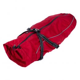 TIAKI Hundemantel mit Geschirr Arkon, rot - ca. 35 cm Rückenlänge