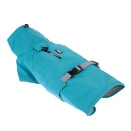 TIAKI Hunderegenmantel Teal - Rückenlänge: ca. 30 cm