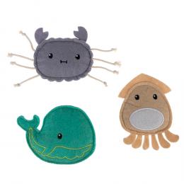TIAKI Katzenspielzeug Set Ocean Gang mit Katzenminze - 3er Set