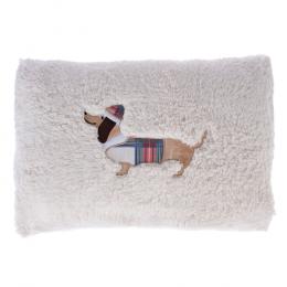 TIAKI Kissen Funny Winter Dog - L 50 x B 30 cm