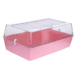 TIAKI Kleintierheim Panorama L - pink: L 71 x B 46 x H 31,5 cm