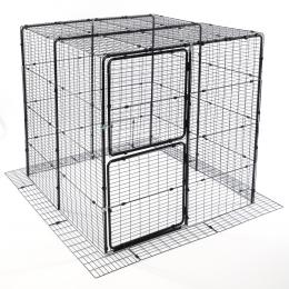 TIAKI Outdoor Katzengehege, schwarz - L 160 x B 160 x H 162 cm
