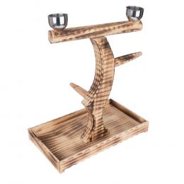 TIAKI Papageienfreisitz aus Holz - L 50,5 x B 29 x H 52 cm