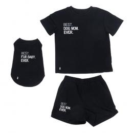 TIAKI Pet & Parent Pyjama im Partnerlook - Pyjama für Hundeeltern Größe S + passendes Hundeshirt Rückenlänge 30 cm