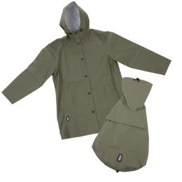 TIAKI Pet & Parent Regenmantel im Partnerlook -Regenmantel für Hundeeltern L/XL + passender Hundemantel Rückenlänge 30 cm