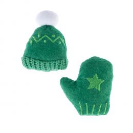 TIAKI Weihnachtliches Katzenspielzeugset Mütze & Handschuh - 2er Set