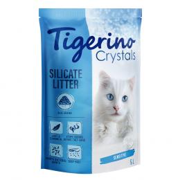 Tigerino Crystals bunte Katzenstreu - Sensitive, parfümfrei - Sparpaket blau 3 x 5 l