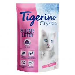 Tigerino Katzenstreu Kombi-Paket: Crystals bunt parfümfrei + Premium Babypuderduft - blau (3 x 5 l) + Babypuderduft (12 kg)