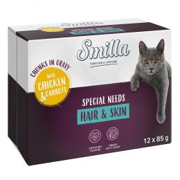TOP ANGEBOT - 24 x 85 g Smilla Häppchen mit Gemüse zum Sonderpreis! - Hair & Skin mit Huhn und Karotte