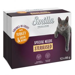 TOP ANGEBOT - 24 x 85 g Smilla Häppchen mit Gemüse zum Sonderpreis! - Sterilised mit Pute und grünen Bohnen