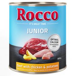 Top-Angebot Rocco Junior 24 x 800 g - Rind mit Huhn und Kartoffeln