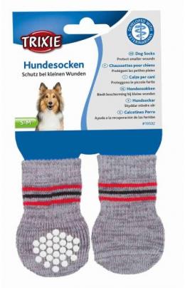 Trixie Graue, Rutschfeste Hundesocken L-Xl